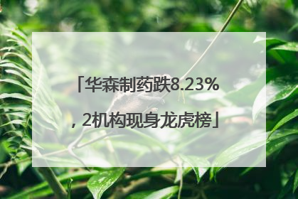 华森制药跌8.23%，2机构现身龙虎榜