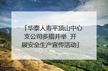 华泰人寿平顶山中心支公司多措并举  开展安全生产宣传活动