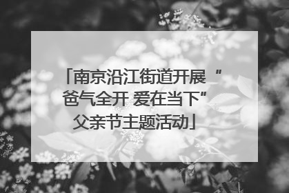 南京沿江街道开展“爸气全开 爱在当下”父亲节主题活动