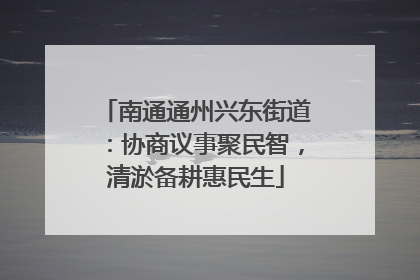 南通通州兴东街道：协商议事聚民智，清淤备耕惠民生