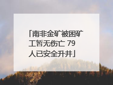 南非金矿被困矿工暂无伤亡 79人已安全升井