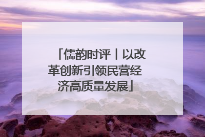 儒韵时评丨以改革创新引领民营经济高质量发展