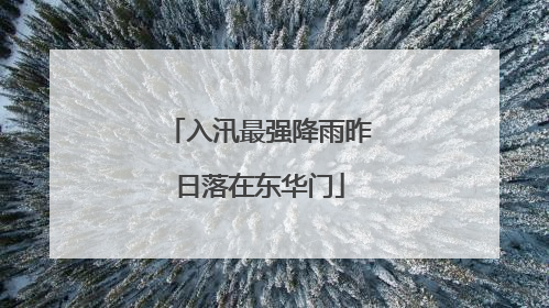 入汛最强降雨昨日落在东华门