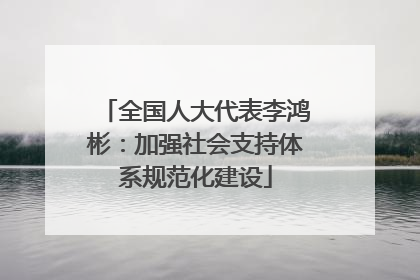 全国人大代表李鸿彬：加强社会支持体系规范化建设