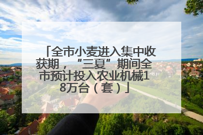 全市小麦进入集中收获期，“三夏”期间全市预计投入农业机械18万台（套）