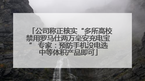 公司称正核实“多所高校禁用罗马仕两万毫安充电宝” 专家：预防手机没电选中等体积产品即可