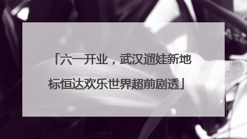 六一开业，武汉遛娃新地标恒达欢乐世界超前剧透