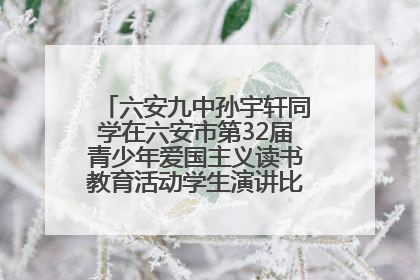 六安九中孙宇轩同学在六安市第32届青少年爱国主义读书教育活动学生演讲比赛中荣获一等奖