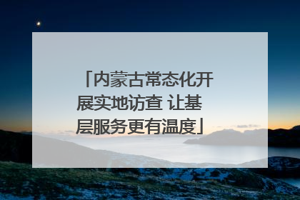 内蒙古常态化开展实地访查 让基层服务更有温度