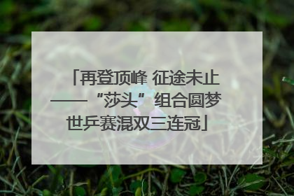 再登顶峰 征途未止——“莎头”组合圆梦世乒赛混双三连冠