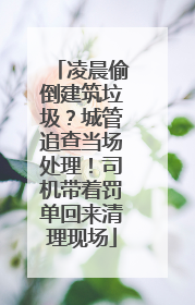凌晨偷倒建筑垃圾？城管追查当场处理！司机带着罚单回来清理现场