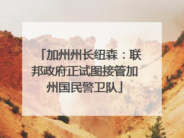 加州州长纽森：联邦政府正试图接管加州国民警卫队