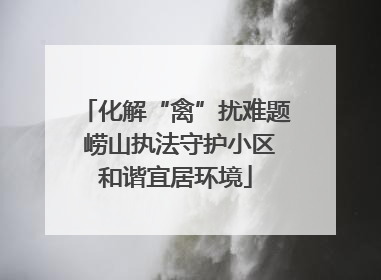 化解“禽”扰难题 崂山执法守护小区和谐宜居环境