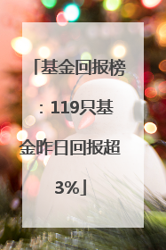 基金回报榜：119只基金昨日回报超3%