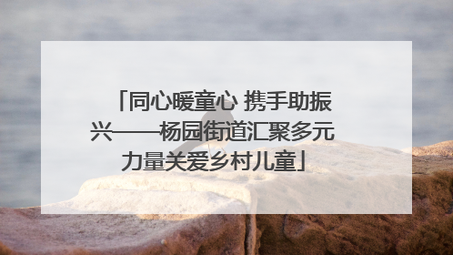 同心暖童心 携手助振兴——杨园街道汇聚多元力量关爱乡村儿童