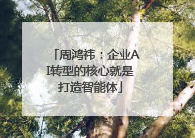 周鸿祎：企业AI转型的核心就是打造智能体
