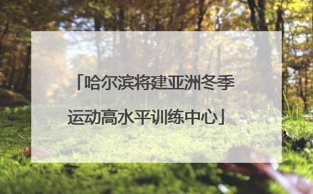 哈尔滨将建亚洲冬季运动高水平训练中心