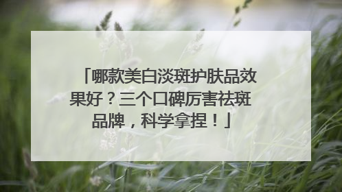 哪款美白淡斑护肤品效果好？三个口碑厉害祛斑品牌，科学拿捏！