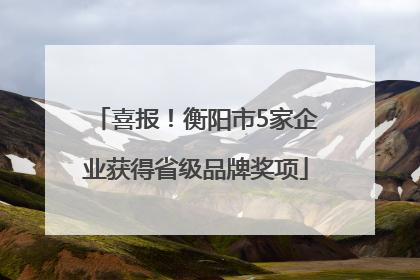 喜报！衡阳市5家企业获得省级品牌奖项