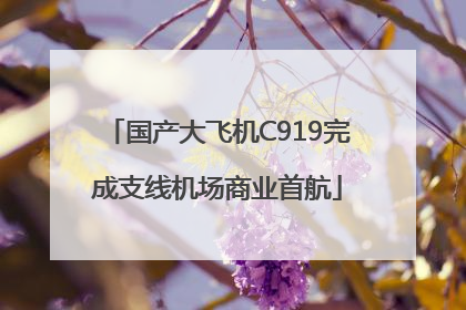 国产大飞机C919完成支线机场商业首航