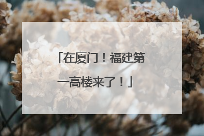 在厦门！福建第一高楼来了！