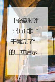 安徽时评：任正非“干就完了”的三重启示