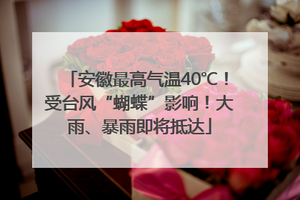 安徽最高气温40℃！受台风“蝴蝶”影响！大雨、暴雨即将抵达