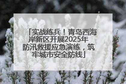 实战练兵！青岛西海岸新区开展2025年防汛救援应急演练，筑牢城市安全防线