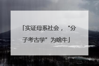 实证母系社会，“分子考古学”为啥牛
