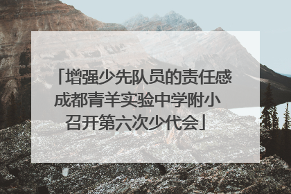 增强少先队员的责任感 成都青羊实验中学附小召开第六次少代会