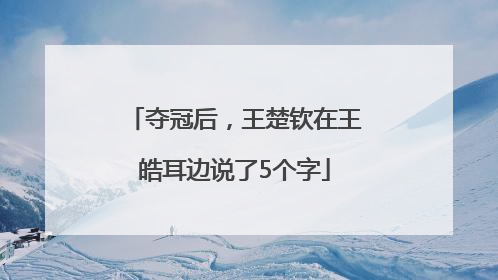 夺冠后，王楚钦在王皓耳边说了5个字