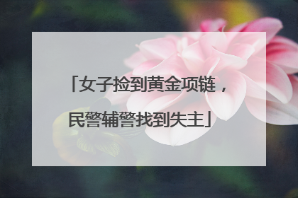 女子捡到黄金项链，民警辅警找到失主
