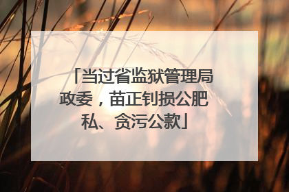 当过省监狱管理局政委，苗正钊损公肥私、贪污公款