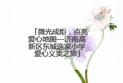 微光成炬，点亮爱心地图—济南高新区东城逸家小学爱心义卖之旅