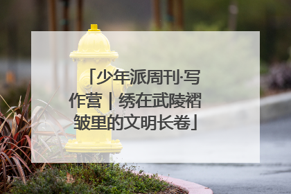 少年派周刊·写作营｜绣在武陵褶皱里的文明长卷