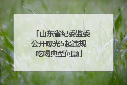 山东省纪委监委公开曝光5起违规吃喝典型问题