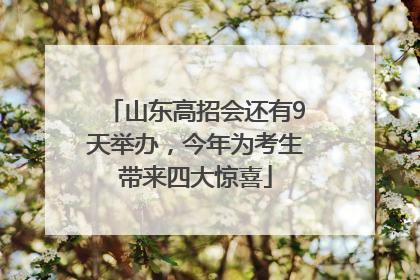山东高招会还有9天举办，今年为考生带来四大惊喜