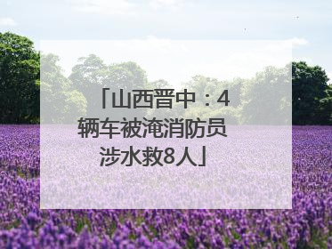 山西晋中：4辆车被淹消防员涉水救8人