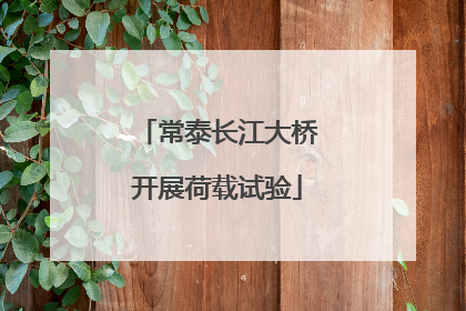 常泰长江大桥开展荷载试验