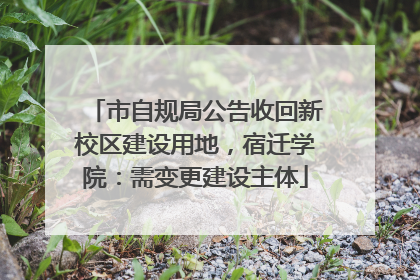 市自规局公告收回新校区建设用地，宿迁学院：需变更建设主体
