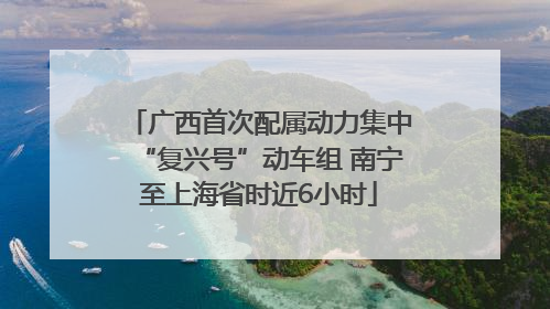 广西首次配属动力集中“复兴号”动车组 南宁至上海省时近6小时