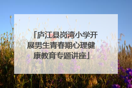 庐江县岗湾小学开展男生青春期心理健康教育专题讲座