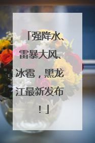 强降水、雷暴大风、冰雹，黑龙江最新发布！