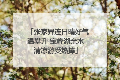 张家界连日晴好气温攀升 宝峰湖亲水清凉游受热捧
