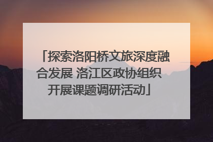 探索洛阳桥文旅深度融合发展 洛江区政协组织开展课题调研活动