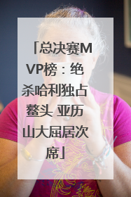 总决赛MVP榜：绝杀哈利独占鳌头 亚历山大屈居次席