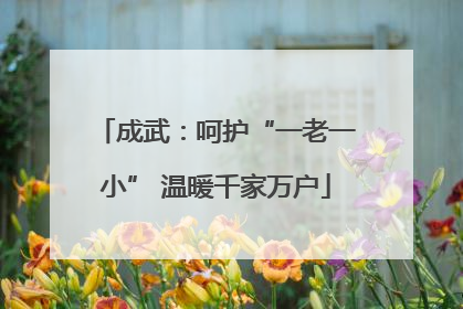 成武：呵护“一老一小” 温暖千家万户