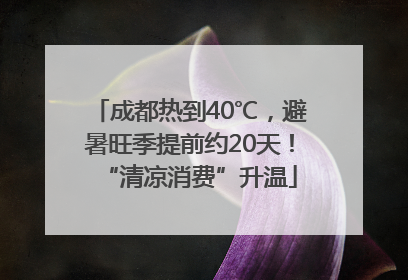 成都热到40℃，避暑旺季提前约20天！“清凉消费”升温
