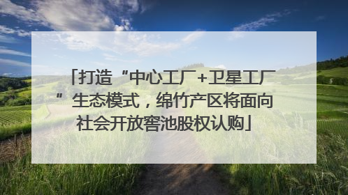 打造“中心工厂+卫星工厂”生态模式，绵竹产区将面向社会开放窖池股权认购