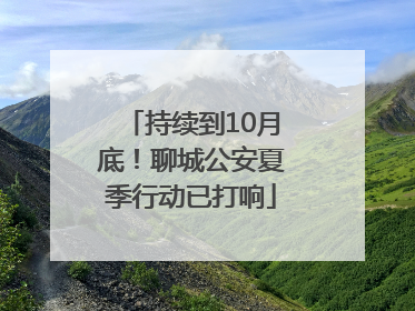 持续到10月底！聊城公安夏季行动已打响